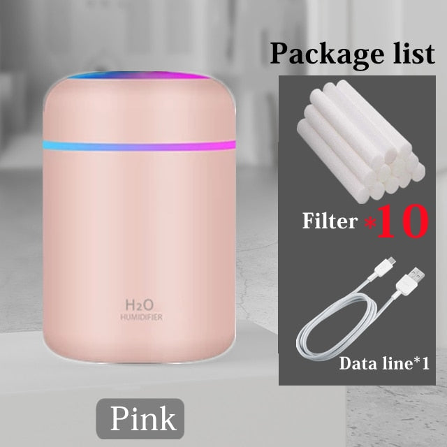 Portable Deluxe Air Humidifier Aroma Oil with Colorful Night Light
