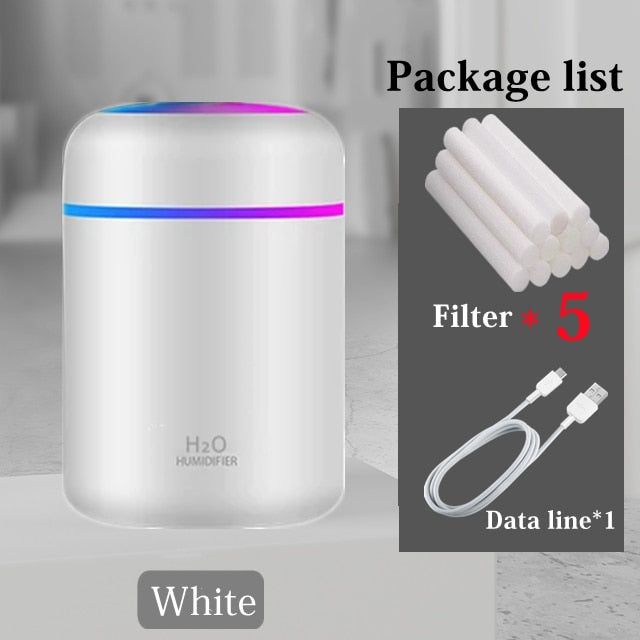 Portable Deluxe Air Humidifier Aroma Oil with Colorful Night Light