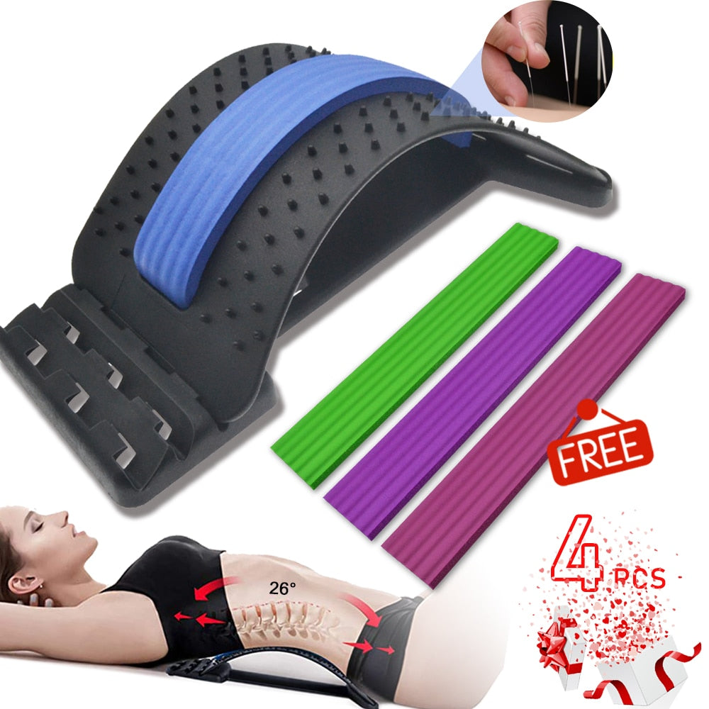 Multi-Level Back Massage Stretcher Device for Lower Back Pain Relief & Spinal Pain Relief