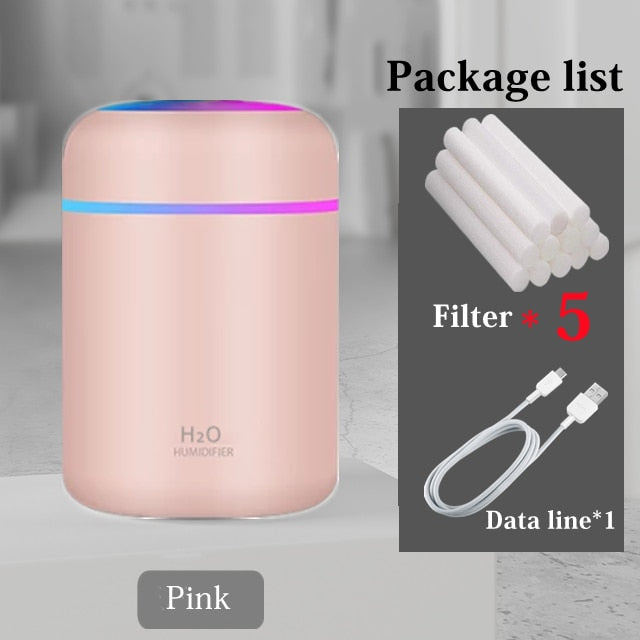 Portable Deluxe Air Humidifier Aroma Oil with Colorful Night Light