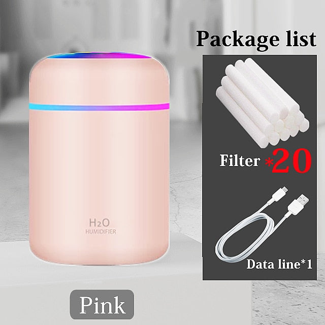Portable Deluxe Air Humidifier Aroma Oil with Colorful Night Light