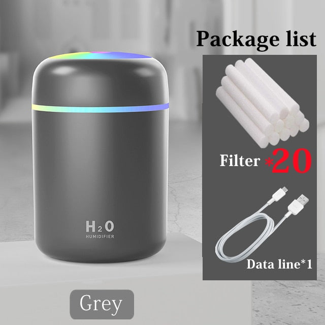 Portable Deluxe Air Humidifier Aroma Oil with Colorful Night Light