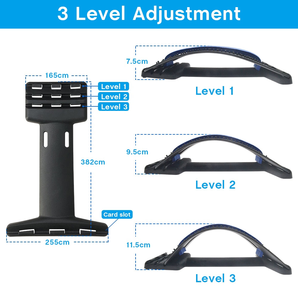 Multi-Level Back Massage Stretcher Device for Lower Back Pain Relief & Spinal Pain Relief