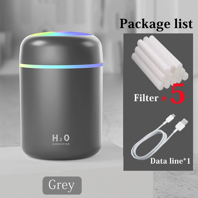 Portable Deluxe Air Humidifier Aroma Oil with Colorful Night Light