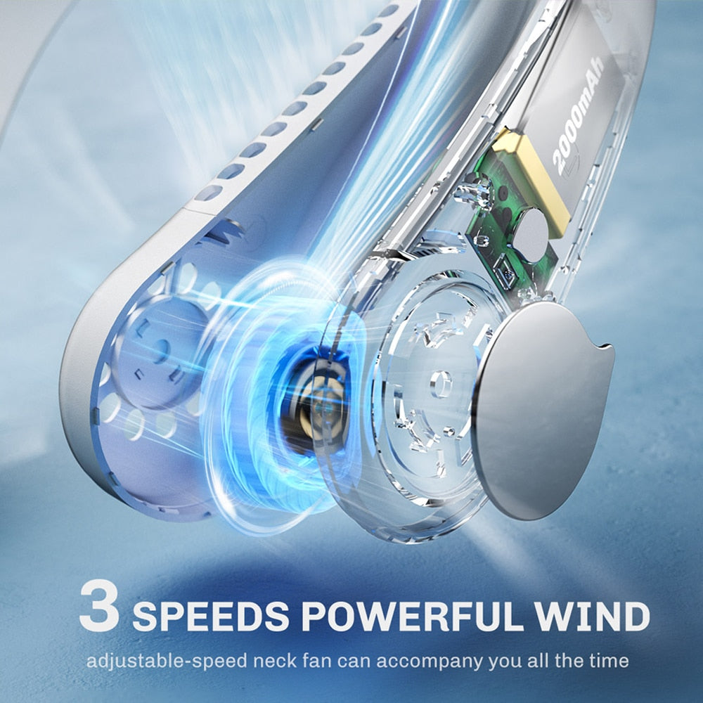 Ultra Quiet Wireless Portable Neck Fan