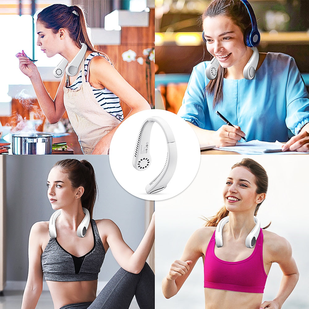 Ultra Quiet Wireless Portable Neck Fan